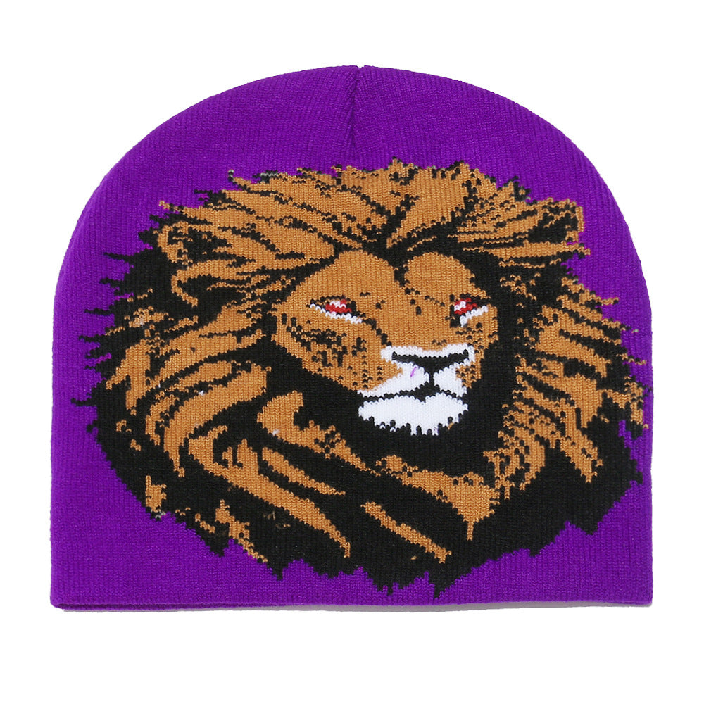 Wholesale Autumn and winter new lion wool hat personality trend cycling ear protection hat without brim hat